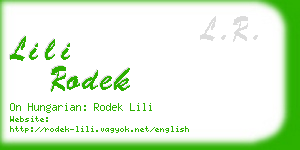 lili rodek business card